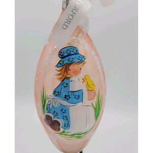 Vintage Waterford Glass Ornament Spring Chick Egg-Pink Christmas Easter Spring